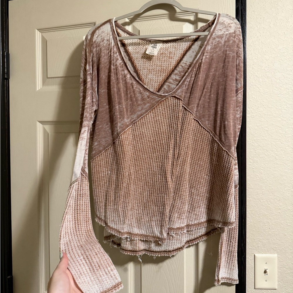 We The Free Ribbed Asymmetrical Blouse